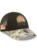 Cleveland Browns New Era 2022 Salute to Service Trucker 9FORTY Adjustable Hat - Black
