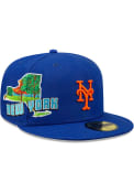 New York Mets New Era Stateview 59FIFTY Fitted Hat - Blue