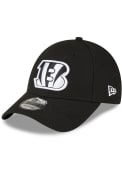 Cincinnati Bengals New Era White Logo 9FORTY Adjustable Hat - Black