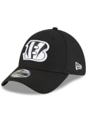 Cincinnati Bengals New Era 3930 DE CINBEN BLACK BW B LOGO Flex Hat - Black