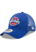 Detroit Pistons New Era Trucker Washed 9TWENTY Adjustable Hat - Blue