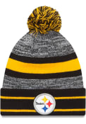 Pittsburgh Steelers New Era Cuff Pom Knit - Black