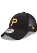 Pittsburgh Pirates New Era Trucker 9FORTY Adjustable Hat - Black