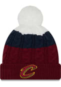 New Era Cleveland Cavaliers Womens Maroon Layered Up 2 Knit Hat