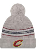 New Era Cleveland Cavaliers Womens Grey Snowy Stripe Knit Hat