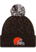 Cleveland Browns Womens New Era Cozy Cable Knit - Brown