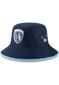 New Era Sporting Kansas City Navy Blue JR Hex Team Youth Bucket Hat