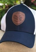 New Era Sporting Kansas City Navy Blue Patched Mesh 39THIRTY Flex Hat
