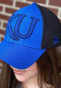 New Era Kansas Jayhawks Blue Mega Rip Mesh 39THIRTY Flex Hat