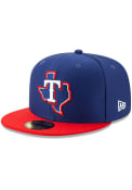 Texas Rangers New Era Blue Batting Practice 2019 59FIFTY Fitted Hat