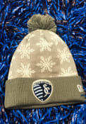 New Era Sporting Kansas City Womens Navy Blue Snowflake W Cuff Knit Knit Hat
