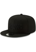 Cleveland Browns New Era Black on Black 9FIFTY Snapback - Brown