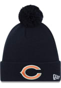 New Era Chicago Bears Navy Blue Cuff Pom Knit Hat
