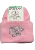 K-State Wildcats Rhinestone Newborn Knit Hat - Pink