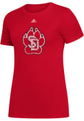 South Dakota Coyotes Womens Amplifier T-Shirt - Red
