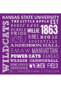Purple K-State Wildcats Chalkboard Stone Tile Coaster