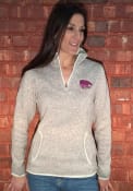 K-State Wildcats Womens Heathered Oatmeal 1/4 Zip Pullover