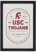 USC Trojans Framed Wood Wall Sign
