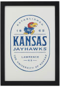 Kansas Jayhawks Framed Wood Wall Sign