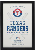 Texas Rangers Framed Wood Wall Sign