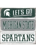 Michigan State Spartans Wood Planked Magnet