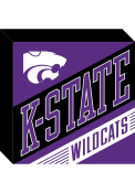 Purple K-State Wildcats Wood Block Sign