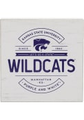 Purple K-State Wildcats Deep Wood Block Sign