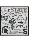 Michigan State Spartans Deep Wood Block Sign