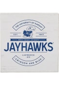 Kansas Jayhawks White Deep Wood Block Sign