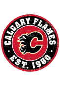 Calgary Flames Vintage Wall Sign
