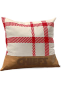 Kansas City Chiefs Plaid Faux Leather Pillow