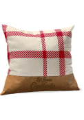 St Louis Cardinals Plaid Leather Pillow