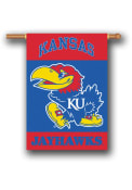 Kansas Jayhawks 28x40 Red and Blue Silk Screen Banner
