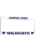 White K-State Wildcats White Plastic License Frame