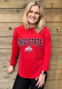 Ohio State Buckeyes Womens Mickey Sherpa Crew Sweatshirt - Crimson