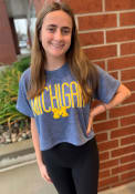 Michigan Wolverines Womens Kimberly Tie Dye T-Shirt - Navy Blue