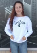 Michigan State Spartans Womens Lainey Crew Sweatshirt - White