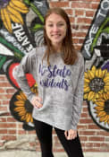 K-State Wildcats Womens Brandy Crew Sweatshirt - Grey
