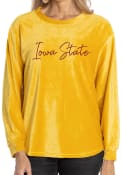 Iowa State Cyclones Womens Carly Corduroy Crew Sweatshirt - Gold