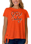 Oklahoma State Cowboys Womens Sophie Side Tie T-Shirt - Orange
