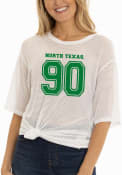 North Texas Mean Green Womens Mallory Mesh T-Shirt - White