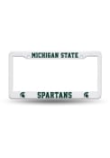 Michigan State Spartans White Plastic License Frame