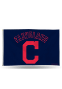 Cleveland Indians 3x5 Team Logo Navy Blue Silk Screen Grommet Flag