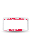 Cleveland Indians White Plastic License Frame