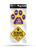 LSU Tigers 2-Piece Pet Themed Auto Decal - Yellow