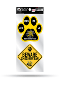 Wichita State Shockers 2-Piece Pet Themed Auto Decal - Yellow