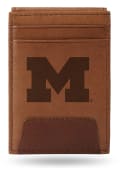 Michigan Wolverines Front Pocket Bifold Wallet - Brown
