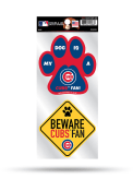 Chicago Cubs 2-Piece Pet Themed Auto Decal - Blue