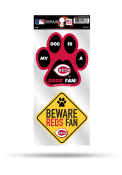 Cincinnati Reds 2-Piece Pet Themed Auto Decal - Red