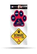 St Louis Cardinals 2-Piece Pet Themed Auto Decal - Red